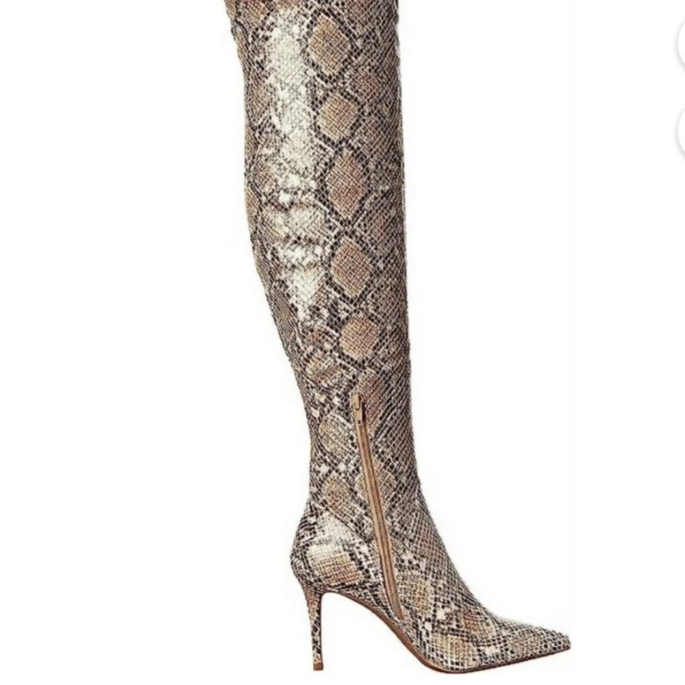 Snakeskin Over-the-Knee Boots